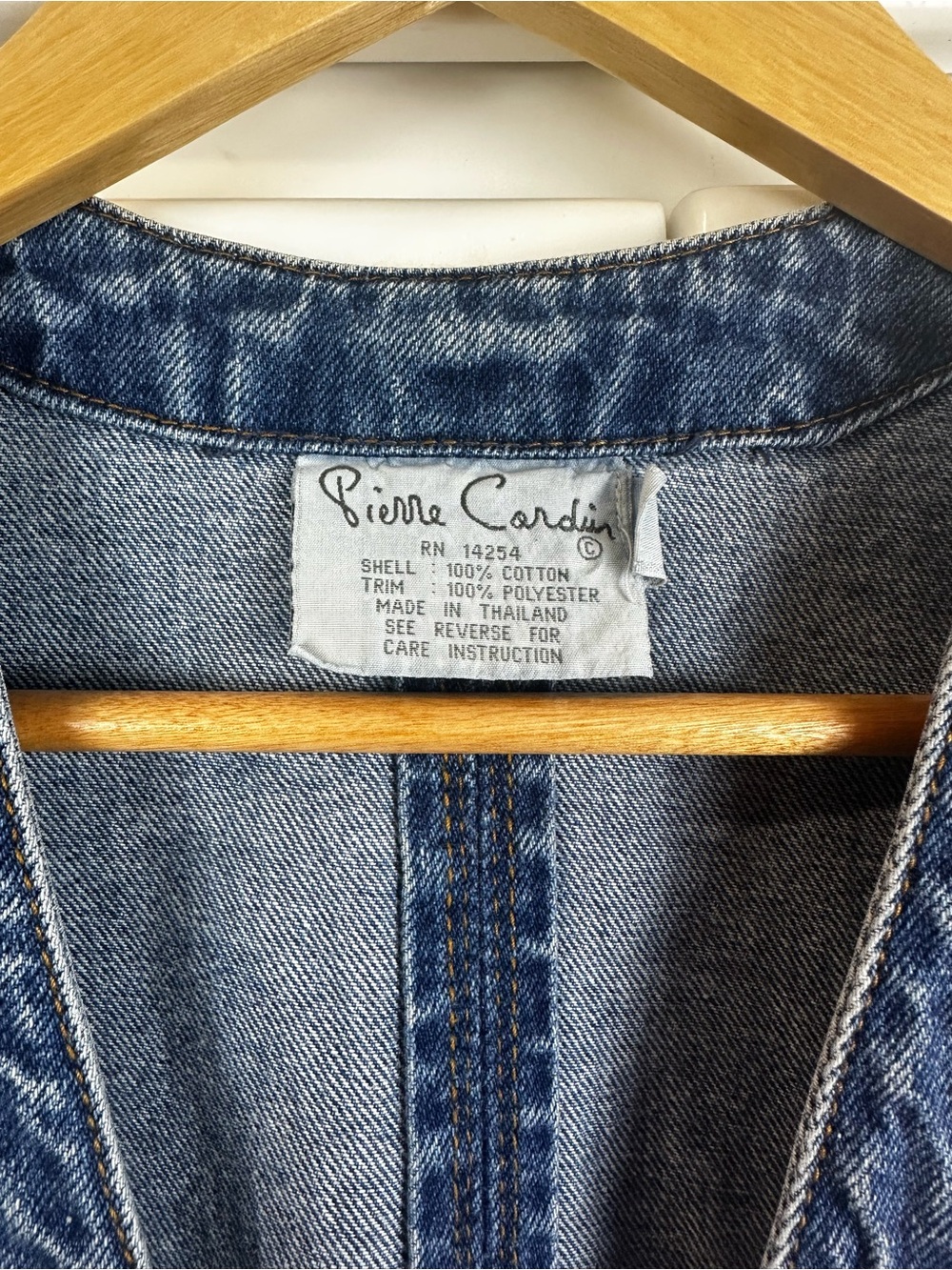 Pierre Cardin Denim Vest with Multi-Color Embroidered Panels - Picture 2 of 10